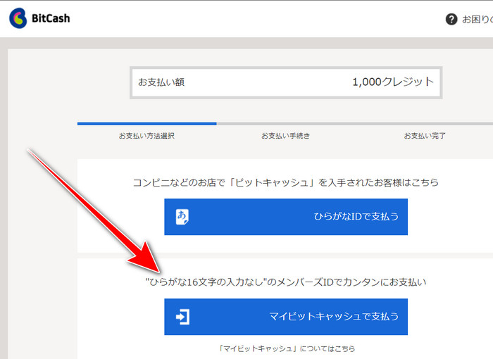 BitCash 付款頁：用 My BitCash 付款