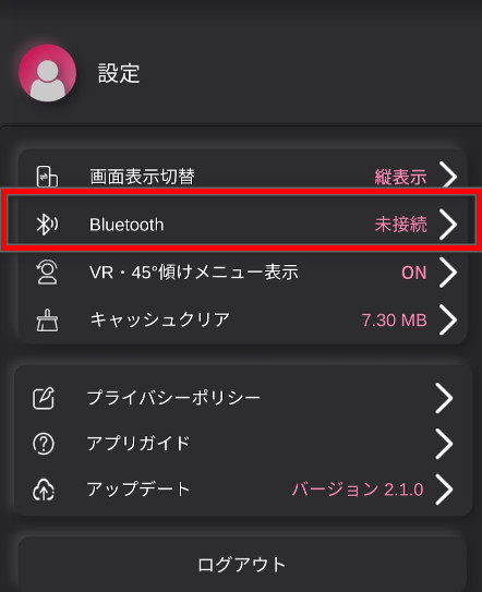 4DMEDIAPLAYER 設定畫面，標出「Bluetooth」